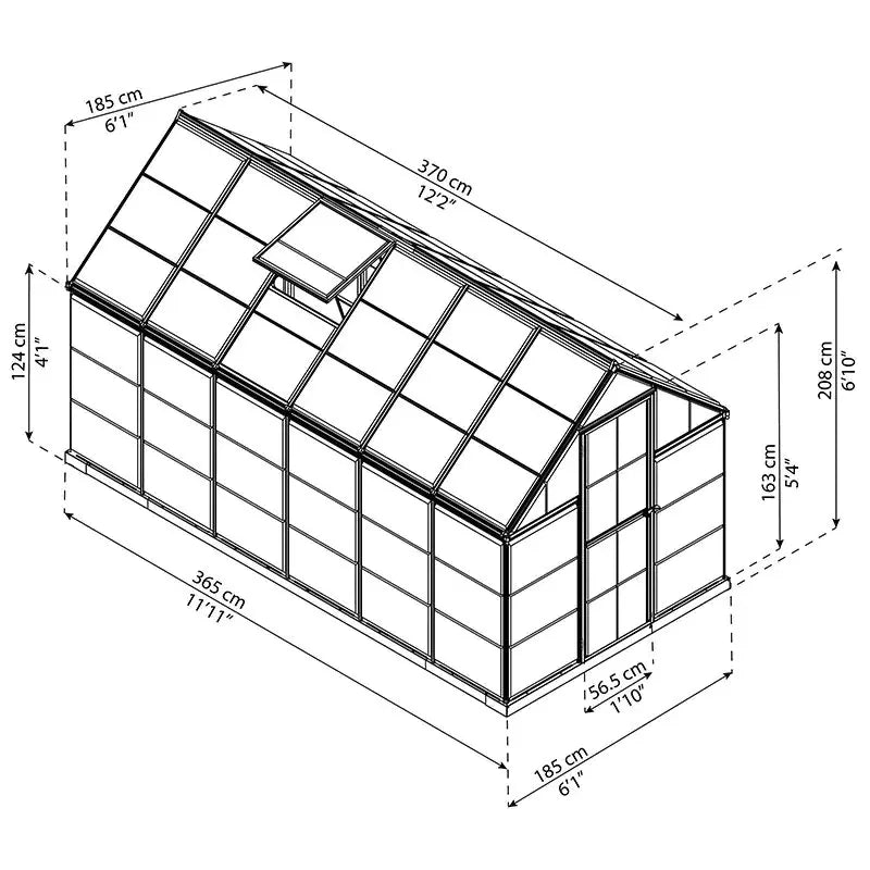6′ x 12′ Palram Canopia Harmony Large Green Polycarbonate Greenhouse