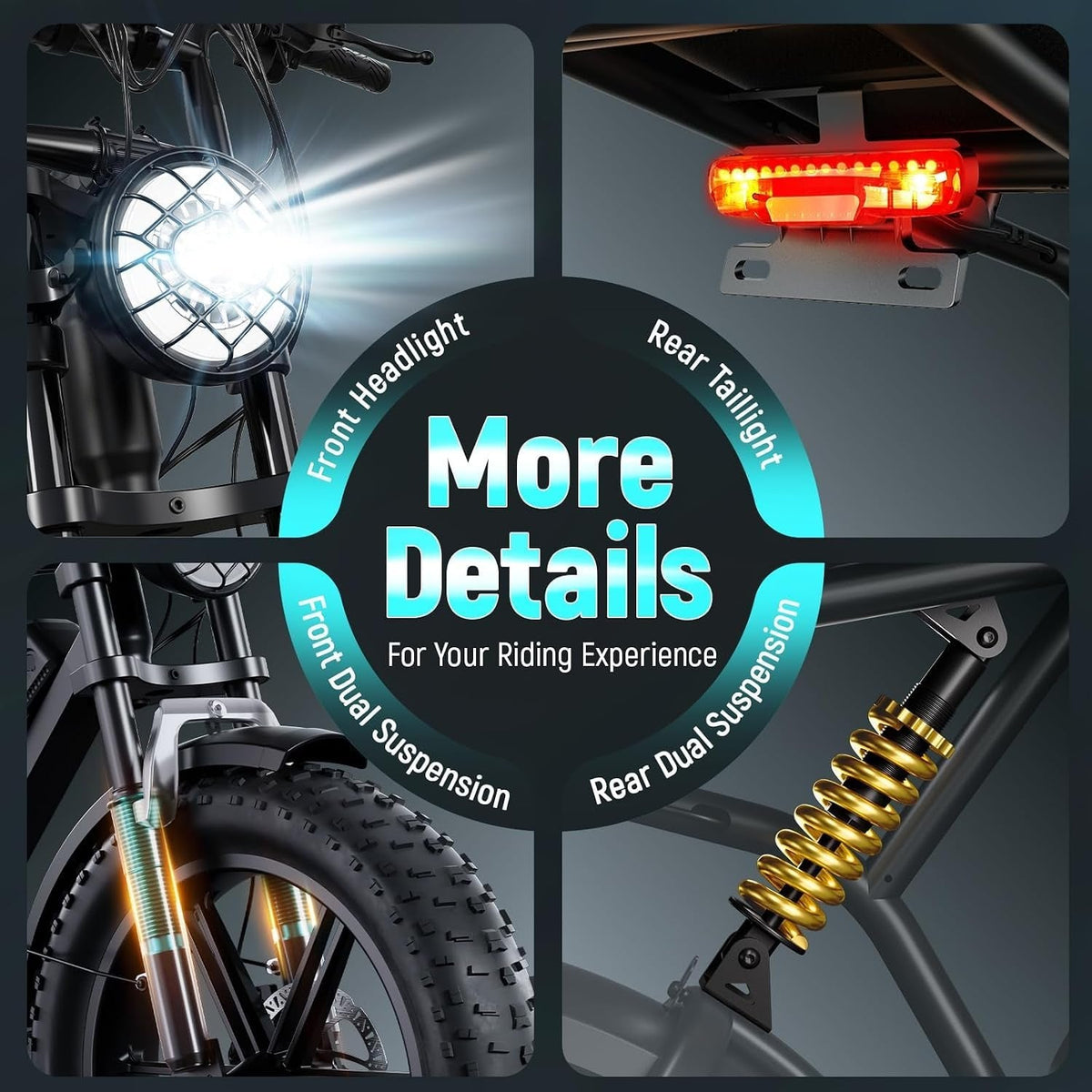 TS TST GRP LLC Electric Bike – 1500W Peak Motor with 48V 15Ah Battery & Fat Tires