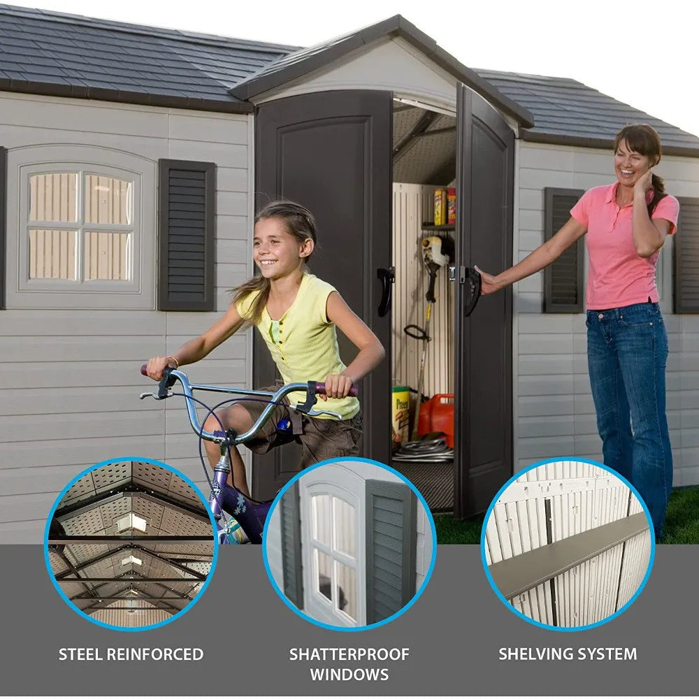 15 Ft. x 8 Ft. High-Density Polyethylene (Plastic) Outdoor Storage Shed