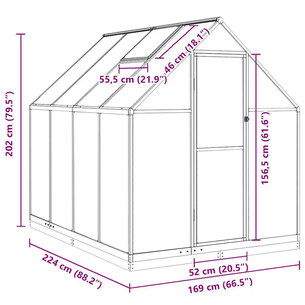 7.5 Ft W x 5.5 Ft D Greenhouse