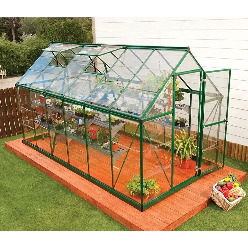 6′ x 12′ Palram Canopia Harmony Large Green Polycarbonate Greenhouse