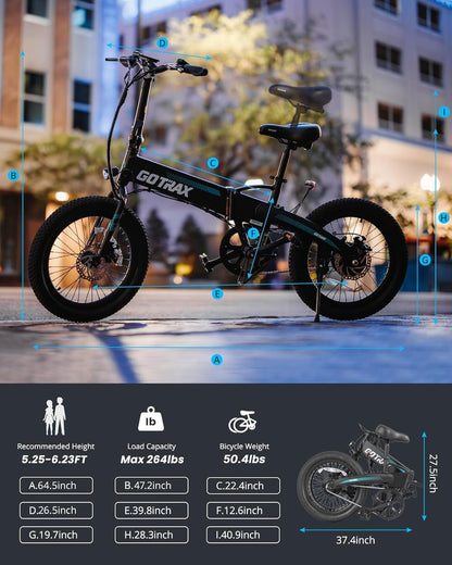 Gotrax R1 Folding Electric Bike – 20″ with 500W Peak Motor & 40 Mile Range – R1 White