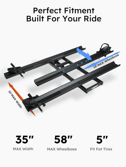 Young Electric Hitch Mount Trike Rack – 200 lb Capacity with 3 Ramps & 2″ Receiver – 10104209