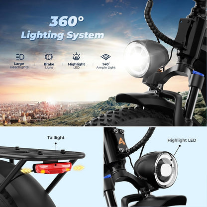 Aipas M1 Pro Electric Bike – 1800W Peak Motor with 48V 17.5Ah Battery & 85 Mile Range – M1 Pro
