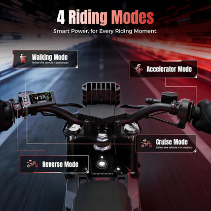 Yozma IN10 Pro Electric Dirt Bike – 5500W Peak Motor with 60V 27Ah Battery & 50 MPH Top Speed – IN10 Pro