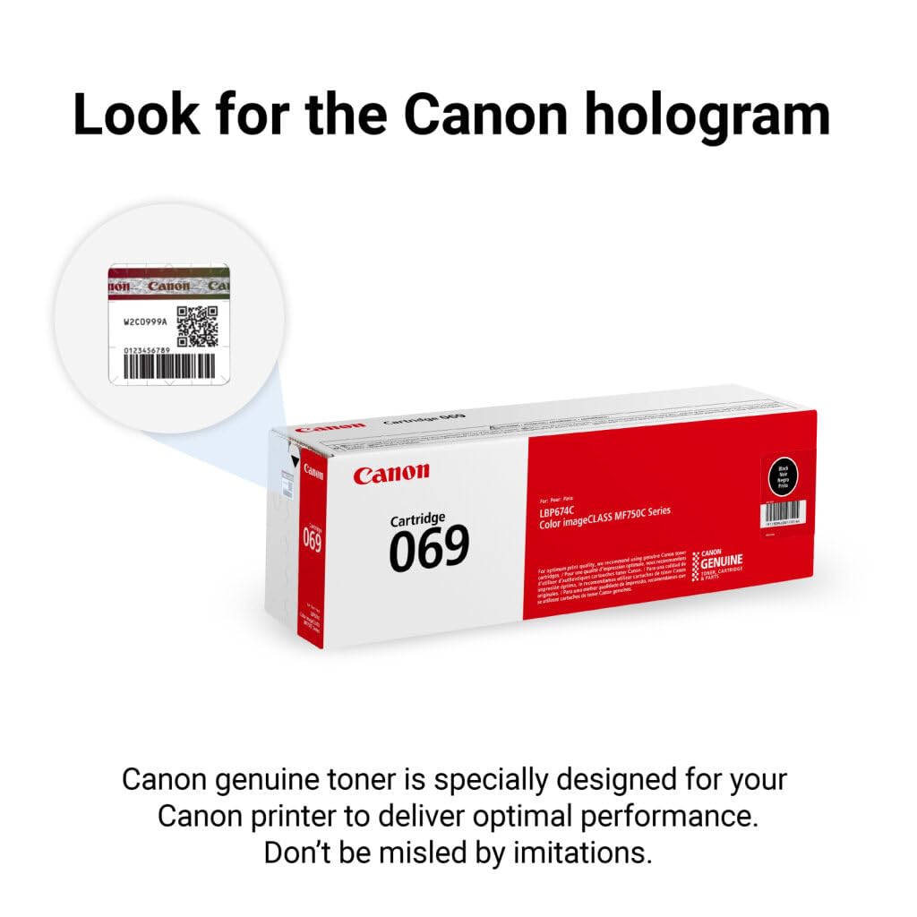 Canon 069 Standard-Yield Toner Cartridge 4-Pack, Black, Cyan, Magenta and Yellow