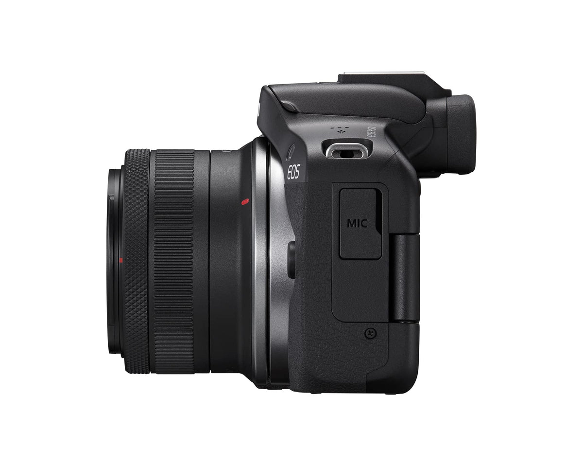Canon EOS R50 Mirrorless Camera with RF-S 18-45mm Lens, Black