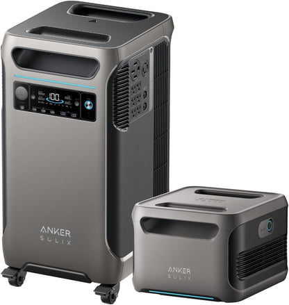 Anker SOLIX F3800 Portable Power Station and Expansion Battery, 7,680Wh