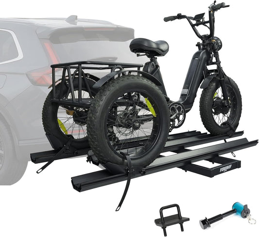 Young Electric Hitch Mount Trike Rack – 200 lb Capacity with 3 Ramps & 2″ Receiver – 10104209