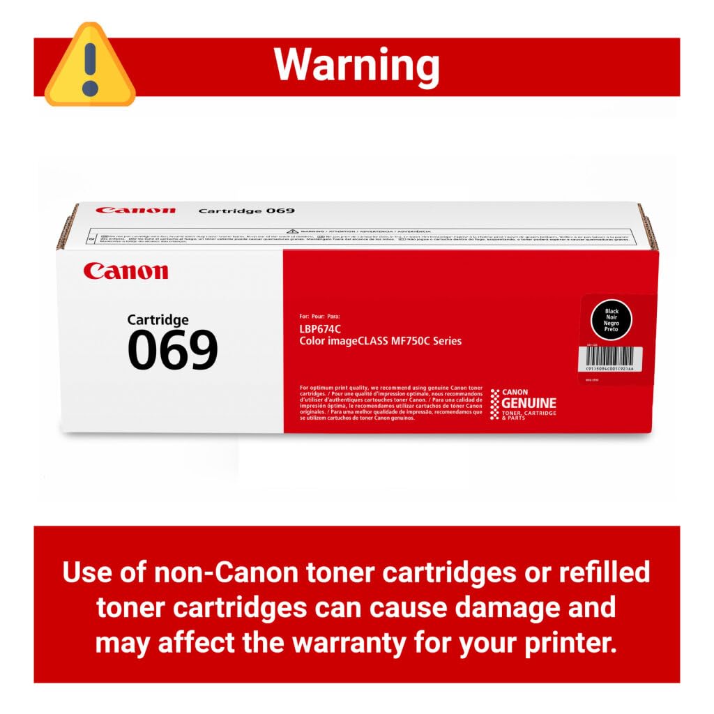 Canon 069 Standard-Yield Toner Cartridge 4-Pack, Black, Cyan, Magenta and Yellow