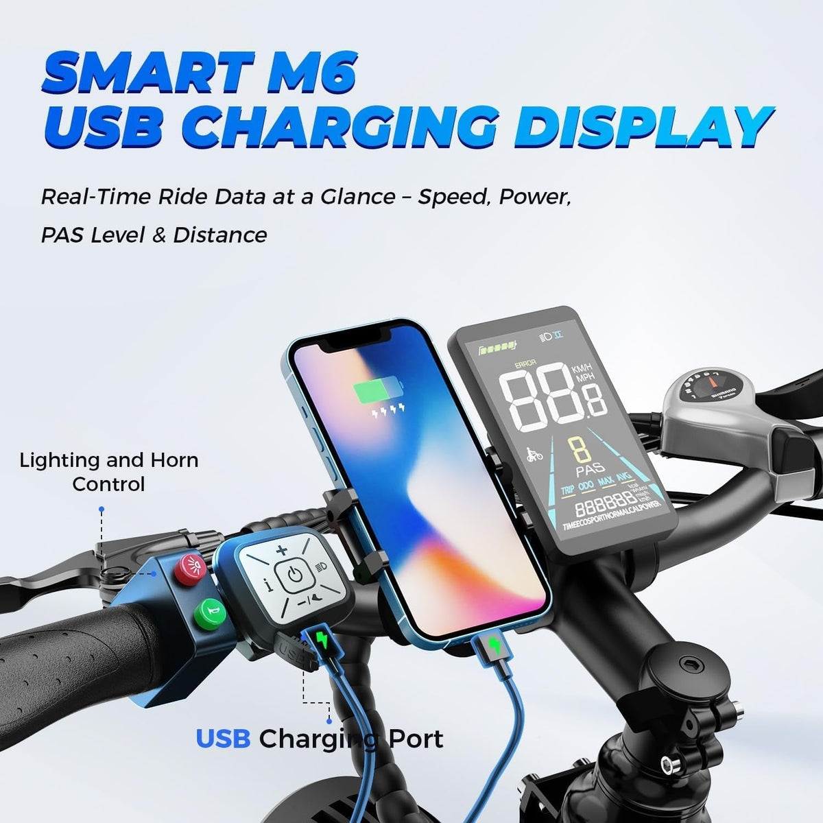 Aipas M1 Pro Electric Bike – 1800W Peak Motor with 48V 17.5Ah Battery & 85 Mile Range – M1 Pro
