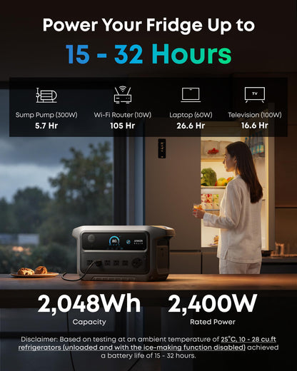 Anker SOLIX C2000 Gen 2 Power Station with 400W Bifacial Solar Panel