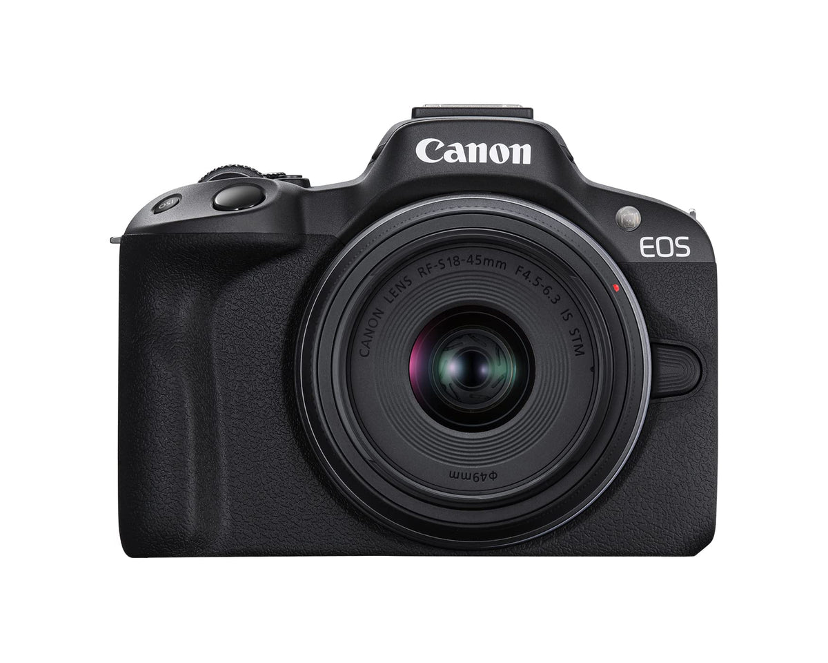 Canon EOS R50 Mirrorless Camera with RF-S 18-45mm Lens, Black