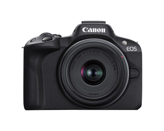 Canon EOS R50 Mirrorless Camera with RF-S 18-45mm Lens, Black
