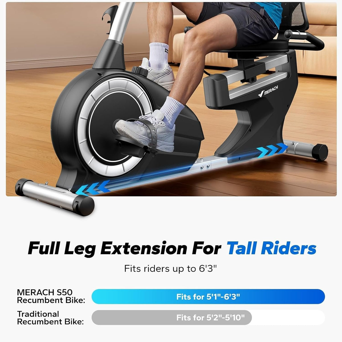 MERACH Recumbent Exercise Bike with Magnetic Resistance & App Connectivity
