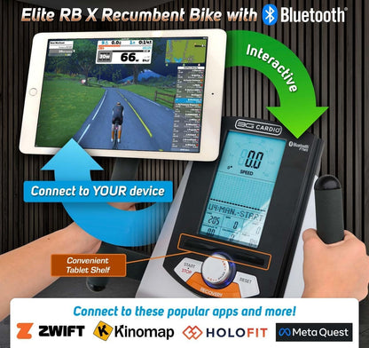 3G Cardio Elite RB Recumbent Exercise Bike with 16 Resistance Levels & FTMS Bluetooth – Elite RB