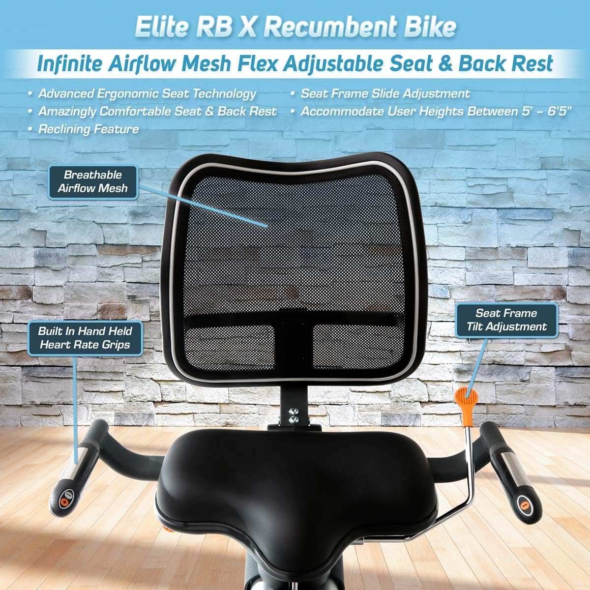 3G Cardio Elite RB Recumbent Exercise Bike with 16 Resistance Levels & FTMS Bluetooth – Elite RB