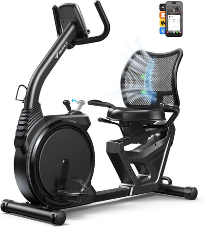 MERACH Recumbent Exercise Bike with Magnetic Resistance & App Connectivity
