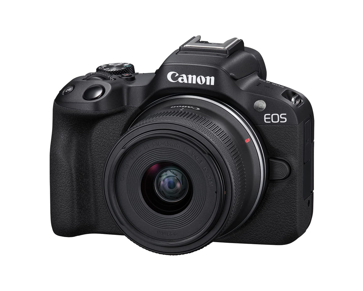 Canon EOS R50 Mirrorless Camera with RF-S 18-45mm Lens, Black