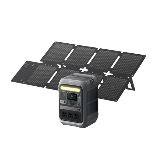 Anker SOLIX C300 Portable Power Station with 60W Solar Panel, 288Wh, 300W