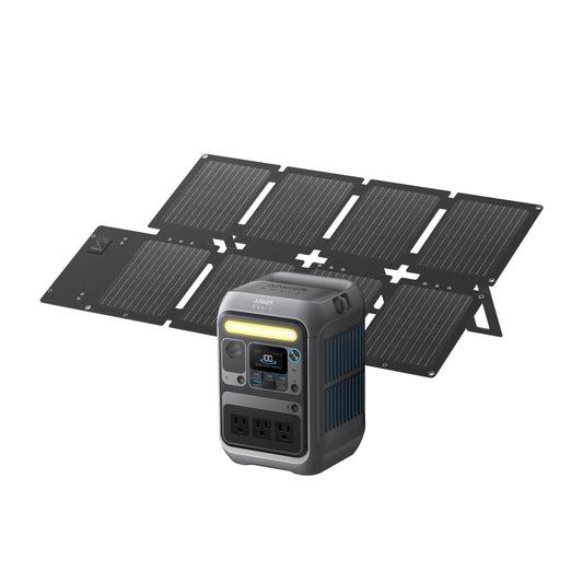 Anker SOLIX C300 Portable Power Station with 60W Solar Panel, 288Wh, 300W