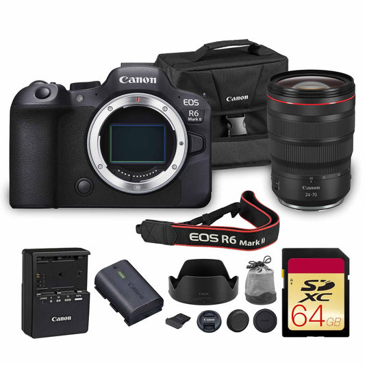 Canon EOS R6 Mark II Mirrorless Camera with 24-70mm Lens (5666C002) Bundle
