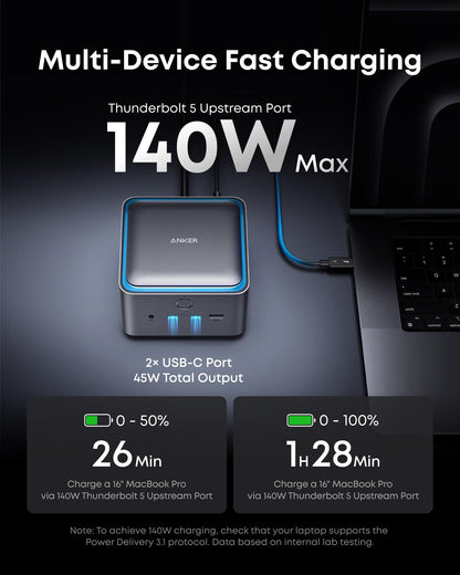 Anker Prime TB5 Docking Station, 14-in-1 Thunderbolt 5 Dock for Laptops