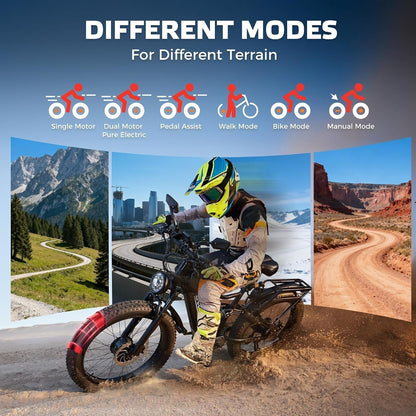 EcoE Ec-6650 Electric Bike – 8000W Dual Motor with 60V 32Ah Battery & 50 MPH – Ec-6650