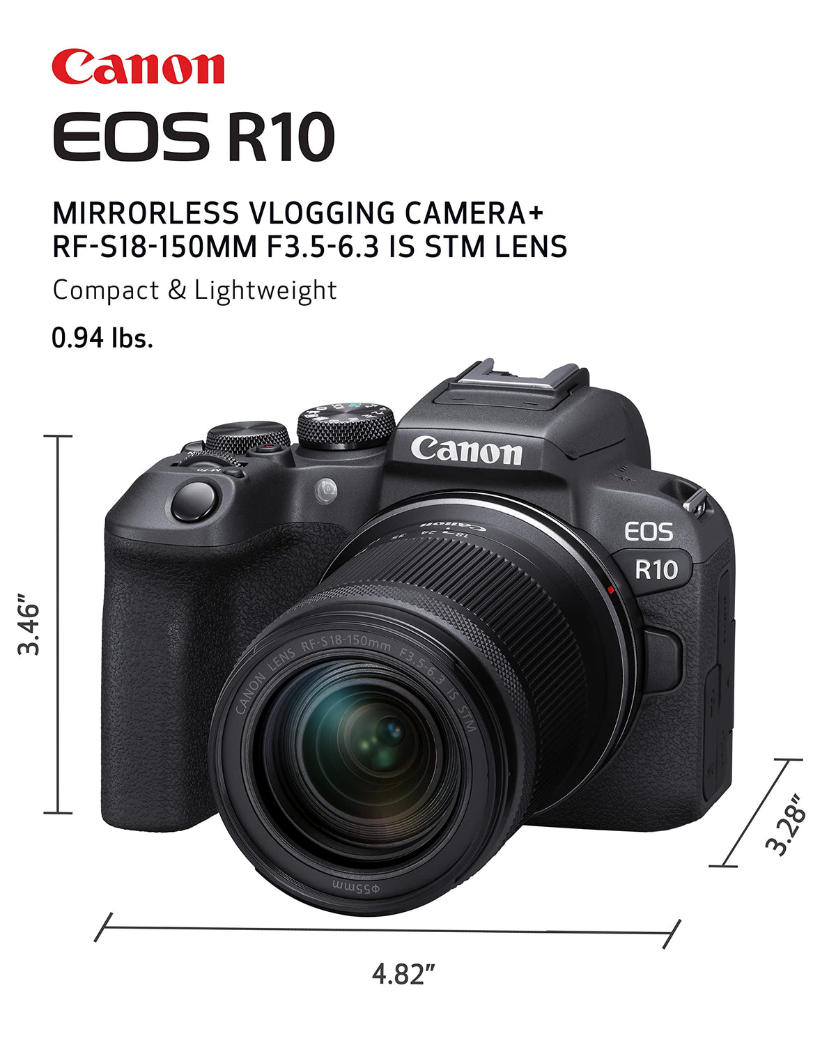Canon EOS R10 Mirrorless Camera RF-S18-150mm F3.5-6.3 STM Lens Kit