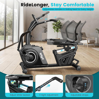 LFEYYD W215 Recumbent Exercise Bike with 16 Resistance Levels & 450 lb Capacity – W215
