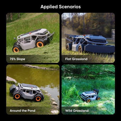 Mowrator S1 4WD 18Ah Remote Control Lawn Mower 21″ Mow, Vac and Plow Bundle