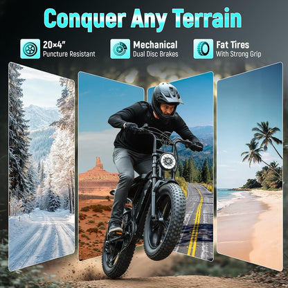 TS TST GRP LLC Electric Bike – 1500W Peak Motor with 48V 15Ah Battery & Fat Tires