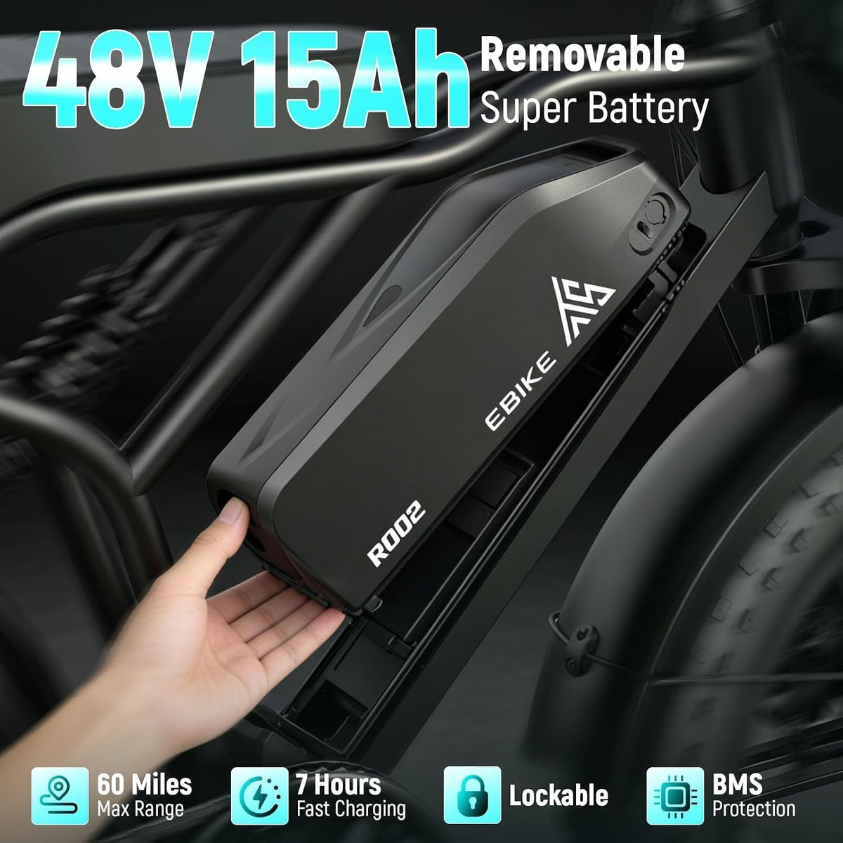 TS TST GRP LLC Electric Bike – 1500W Peak Motor with 48V 15Ah Battery & Fat Tires