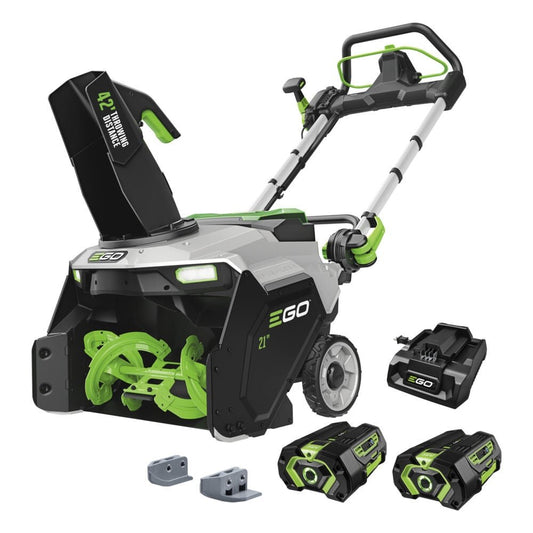 EGO Power+ SNT2121 21″ Peak Power Snow Blower with Steel Auger, (2) 4.0Ah Batteries and 320W Charger