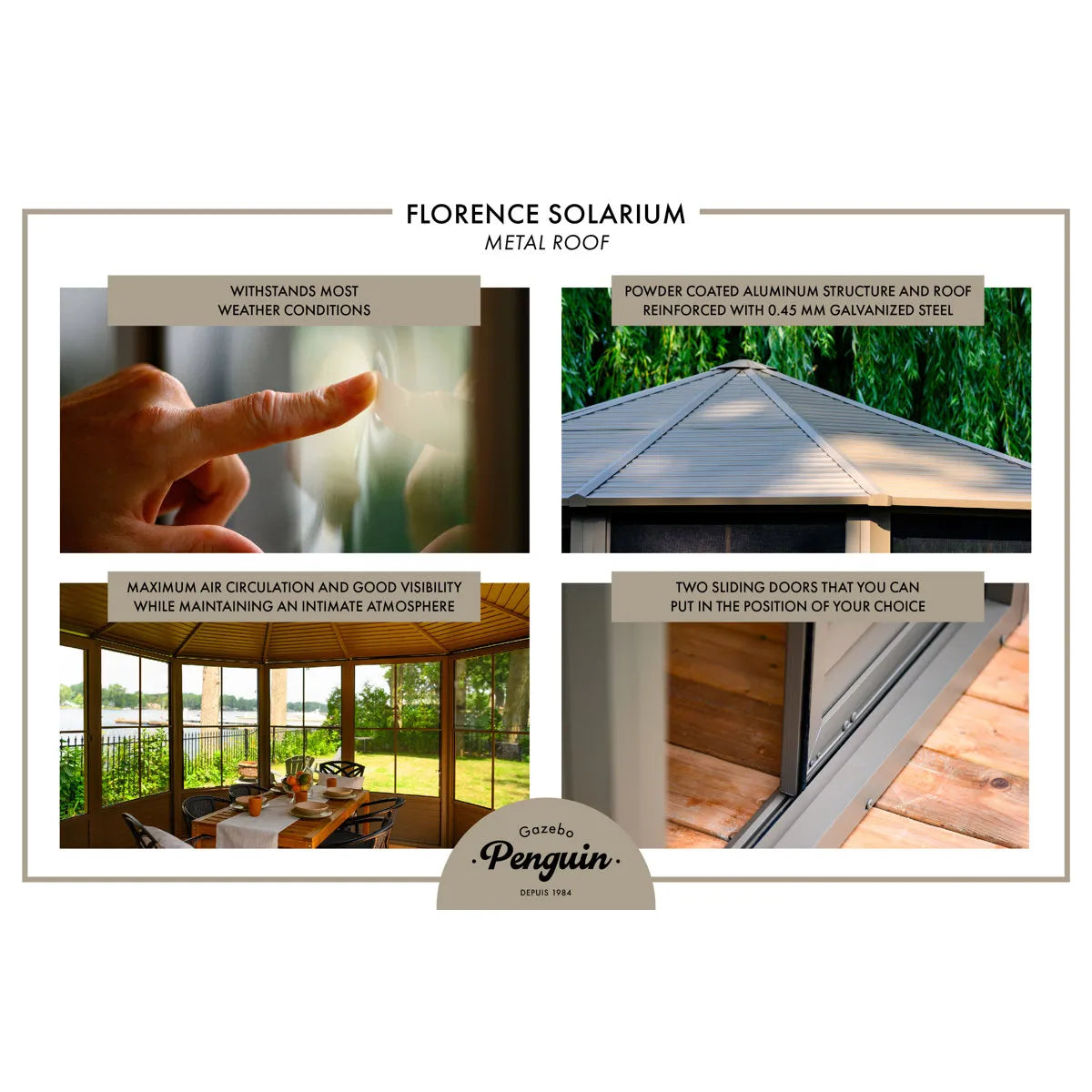 Gazebo Penguin Florence Solarium 12 Ft. x 18