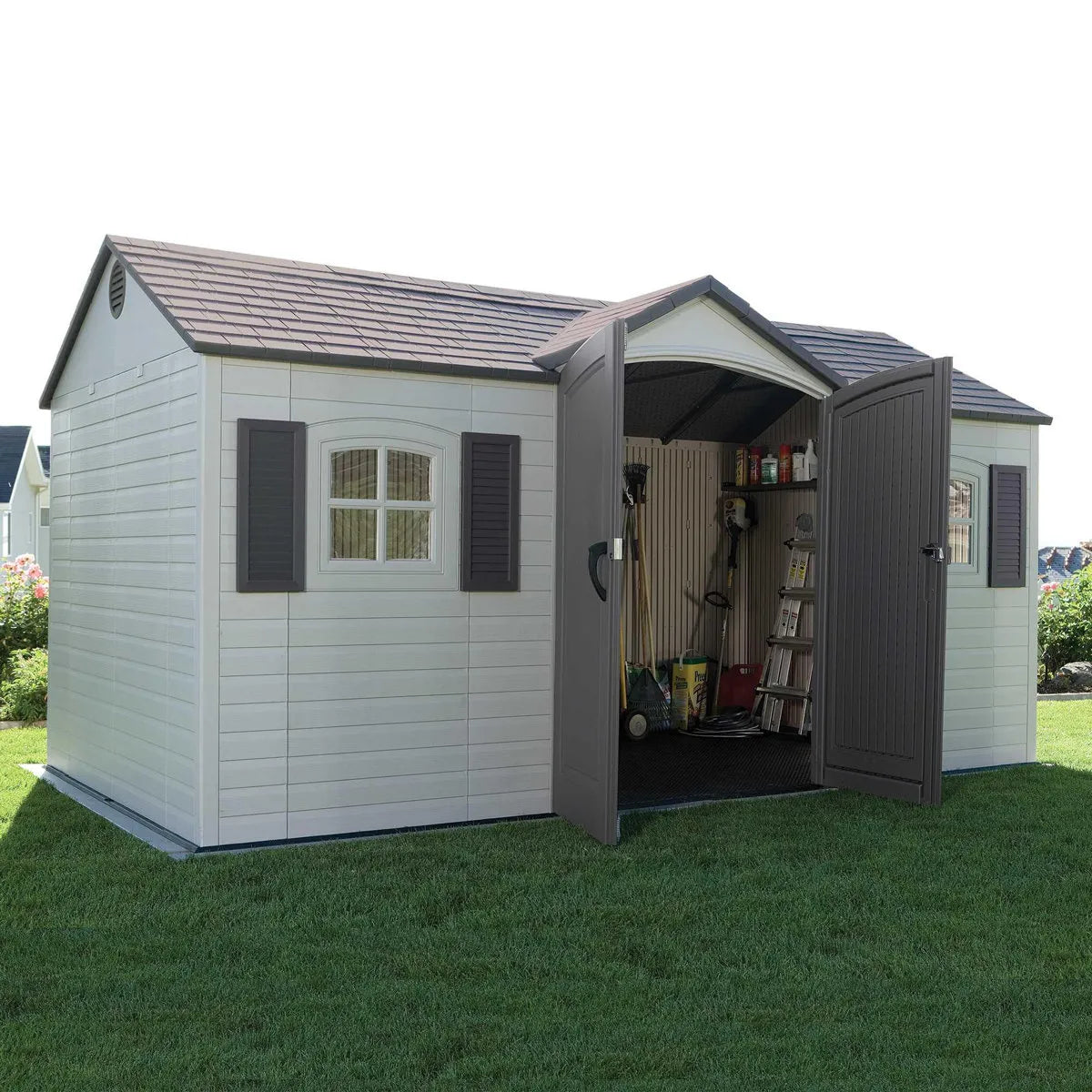 15 Ft. x 8 Ft. High-Density Polyethylene (Plastic) Outdoor Storage Shed