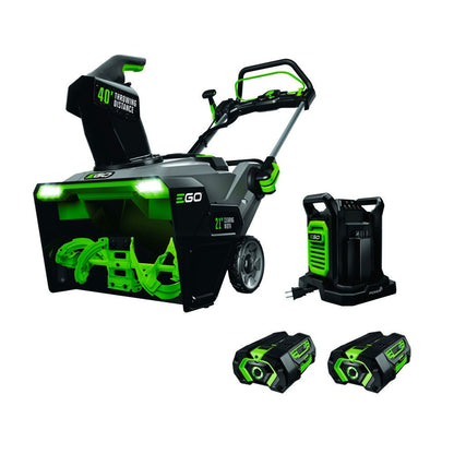 EGO Power+ SNT2112 21″ 56-Volt Cordless  Snow Blower with Steel Auger with (2) 5.0Ah Batteries and Dual Port Charger Included