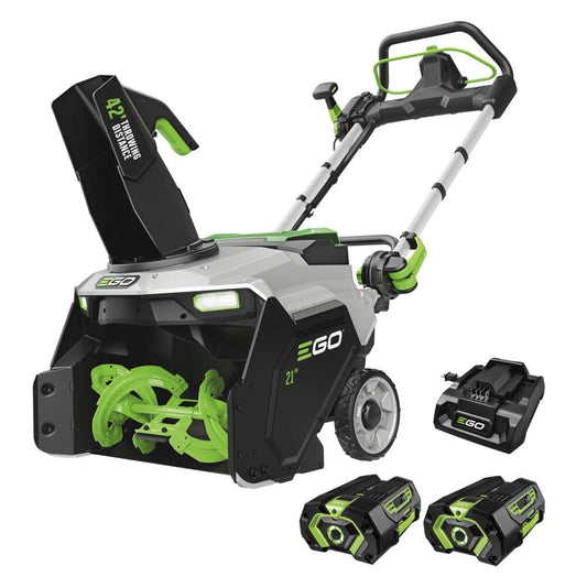 EGO Power+ SNT2122 21″ Single-Stage Snow Blower with Peak Power, (2) 4.0Ah Batteries and 320W Charger