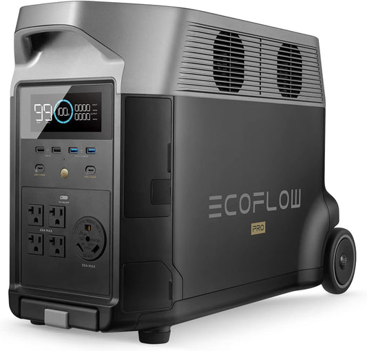 EF ECOFLOW DELTA Pro Portable Power Station - 3600Wh LiFePO4 with 3600W AC Output & Expandable to 25kWh - EFD500