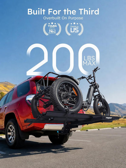 Young Electric Hitch Mount Trike Rack – 200 lb Capacity with 3 Ramps & 2″ Receiver – 10104209