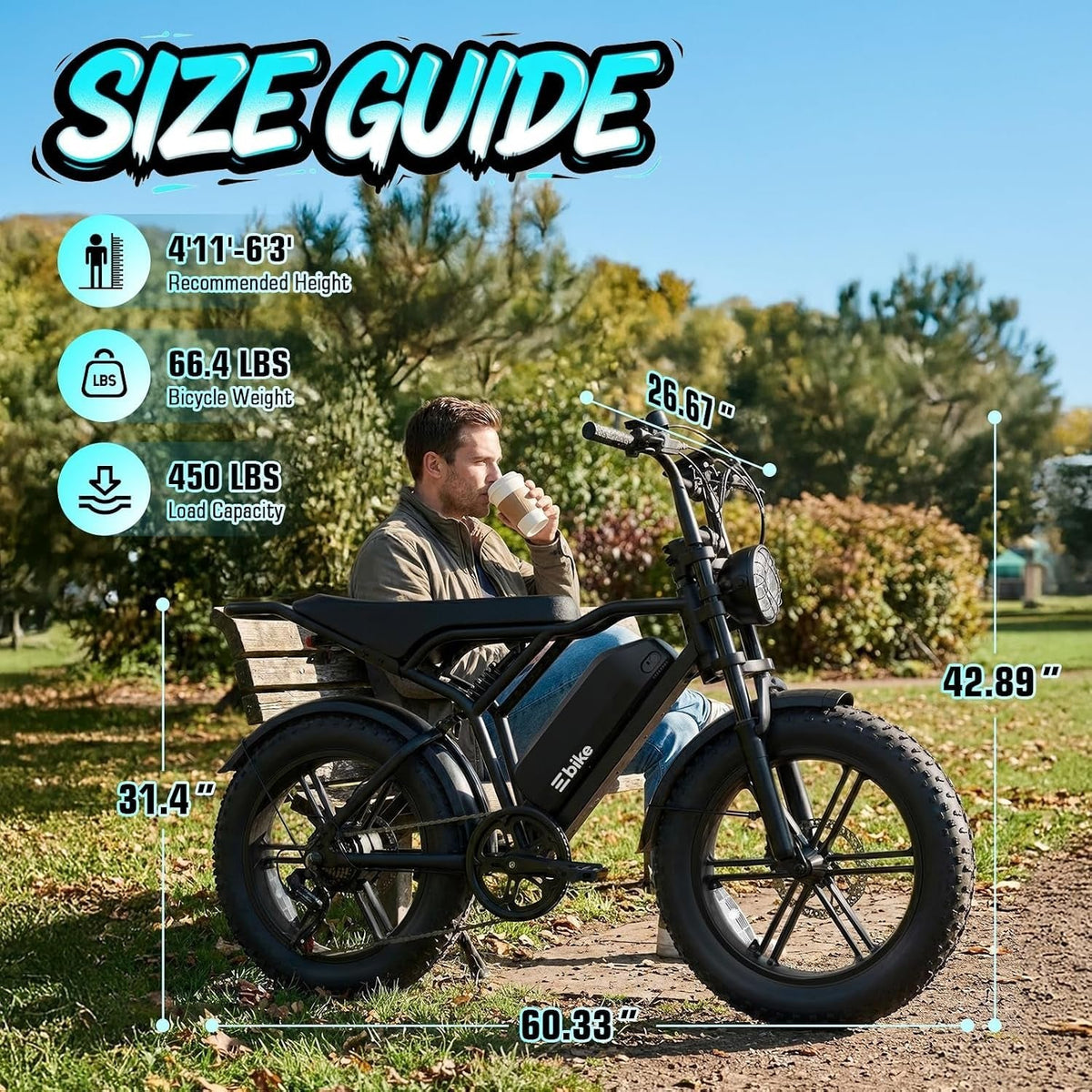 TS TST GRP LLC R004 Electric Bike – 1500W Peak Motor with 48V 15Ah Battery & Fat Tires