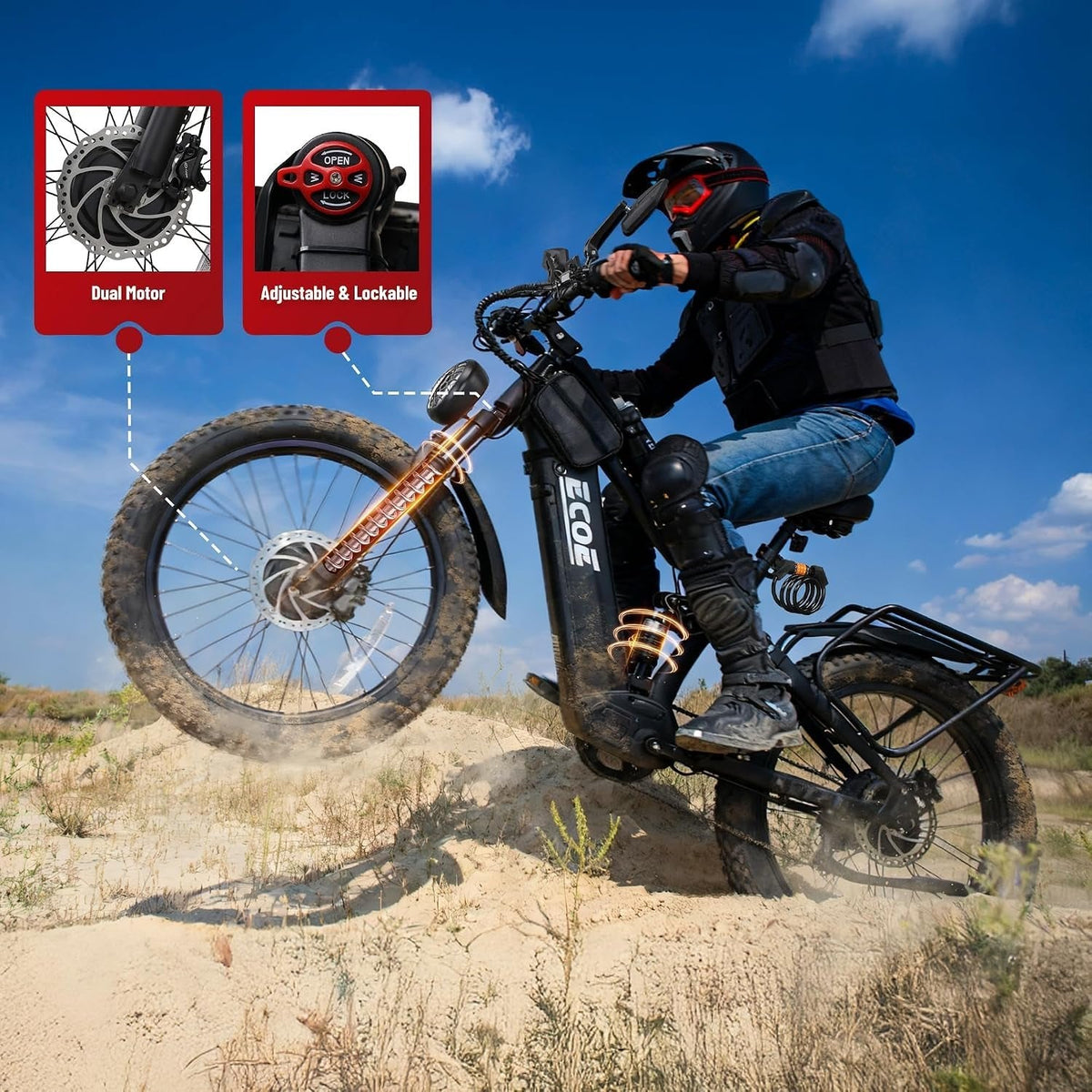 EcoE Ec-6650 Electric Bike – 8000W Dual Motor with 60V 32Ah Battery & 50 MPH – Ec-6650