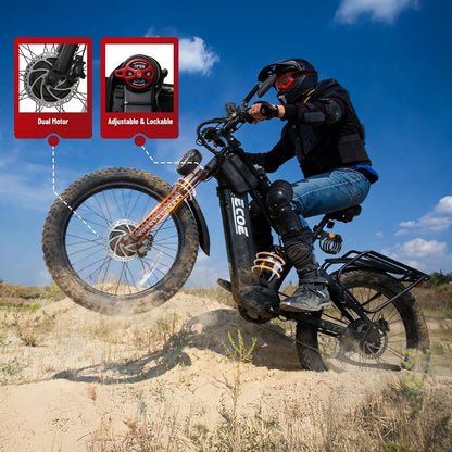 EcoE Ec-6650 Electric Bike – 8000W Dual Motor with 60V 32Ah Battery & 50 MPH – Ec-6650