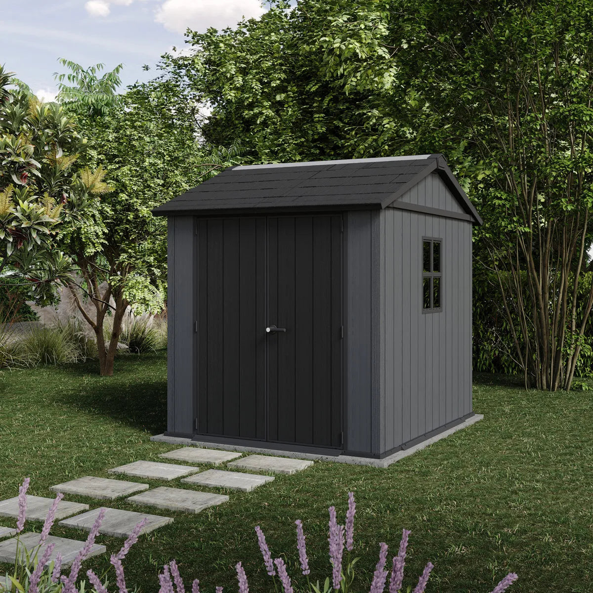 Keter Newton 7 ft. W x 7 ft. D Apex Outdoor Garden Shed
