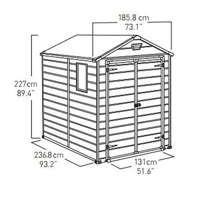 Manor 6 ft. W x 8 ft. D Apex Outdoor Garden Shed