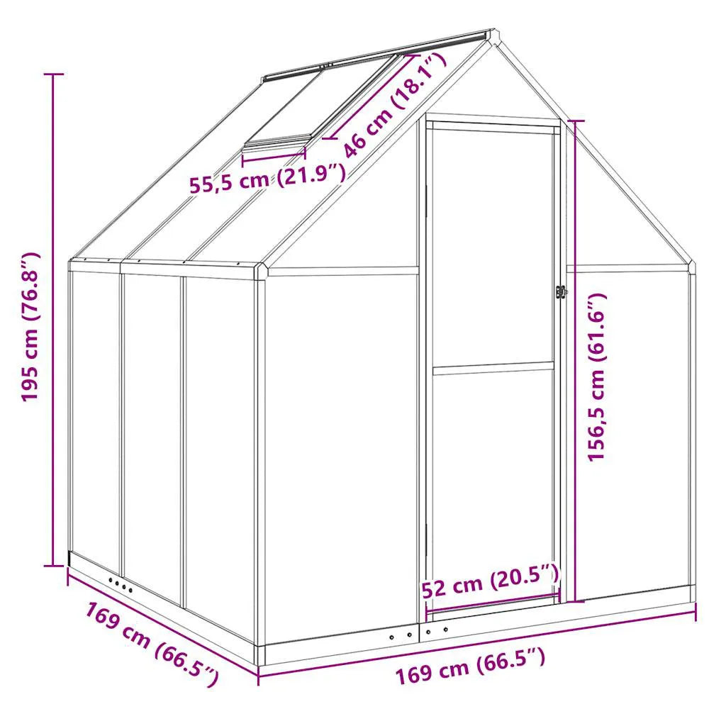 Chandice 5.5 Ft W x 5.5 Ft D Greenhouse