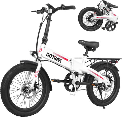 Gotrax R1 Folding Electric Bike – 20″ with 500W Peak Motor & 40 Mile Range – R1 White