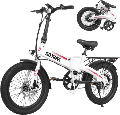 Gotrax R1 Folding Electric Bike – 20″ with 500W Peak Motor & 40 Mile Range – R1 White