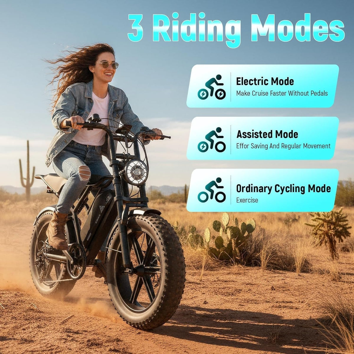 TS TST GRP LLC Electric Bike – 1500W Peak Motor with 48V 15Ah Battery & Fat Tires