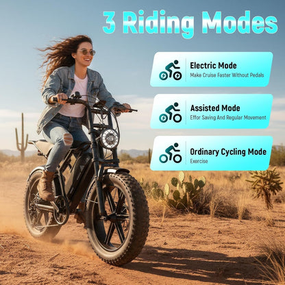 TS TST GRP LLC Electric Bike – 1500W Peak Motor with 48V 15Ah Battery & Fat Tires